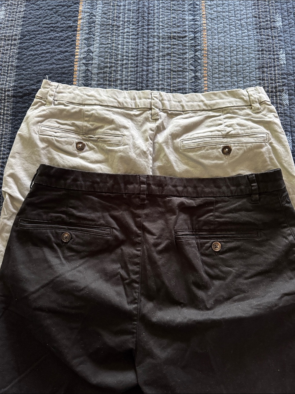 Men's Tailored Athlete Flat Front Chino Shorts in Black and Light Grayish Tan - Picture 9 of 11
